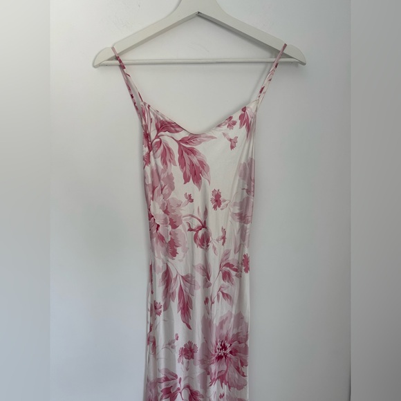 Reformation XS Parma Silk Maxi Dress in Swoon Pink White - Picture 6 of 14